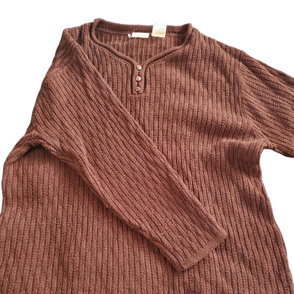 Vintage Brown Knit Bobbie Brooks Sweater Cottagecore Fairycore